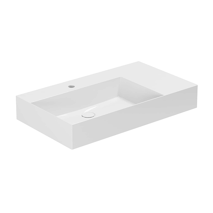 Azzurra Elegance Squared Раковина подвесная/накладная, правая, 1 отв, цвет: Bianco lucido