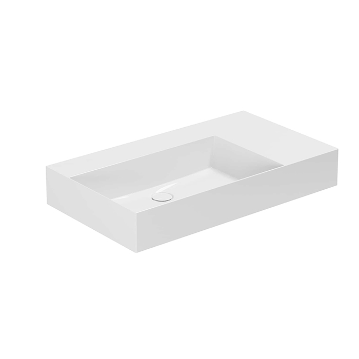 Azzurra Elegance Squared Раковина подвесная/накладная, правая, без отв, цвет: Bianco lucido
