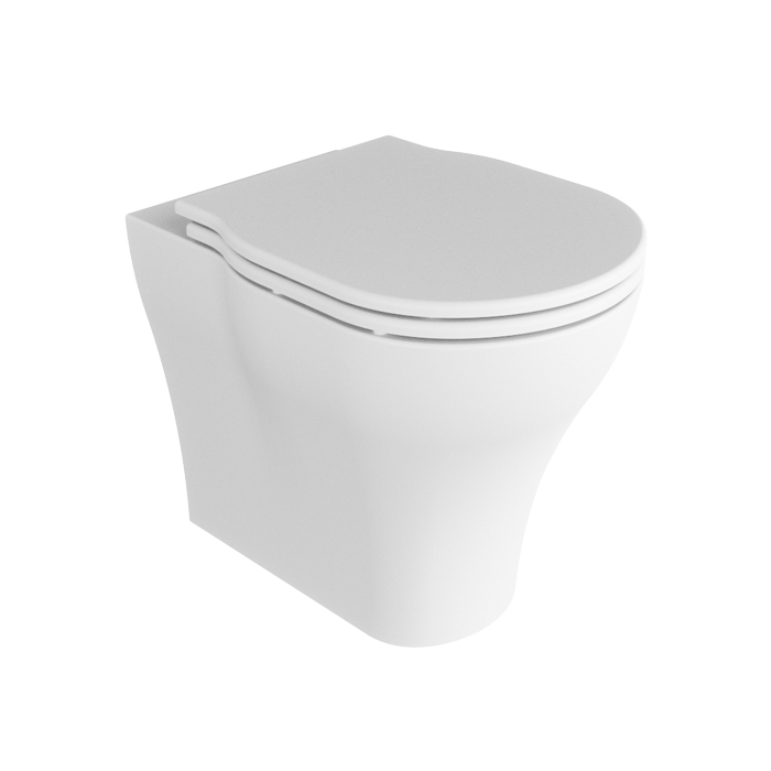 Azzurra XL Унитаз напольный, с креплением, с сиденьем, Easy clean, петли хром, цвет: Bianco lucido