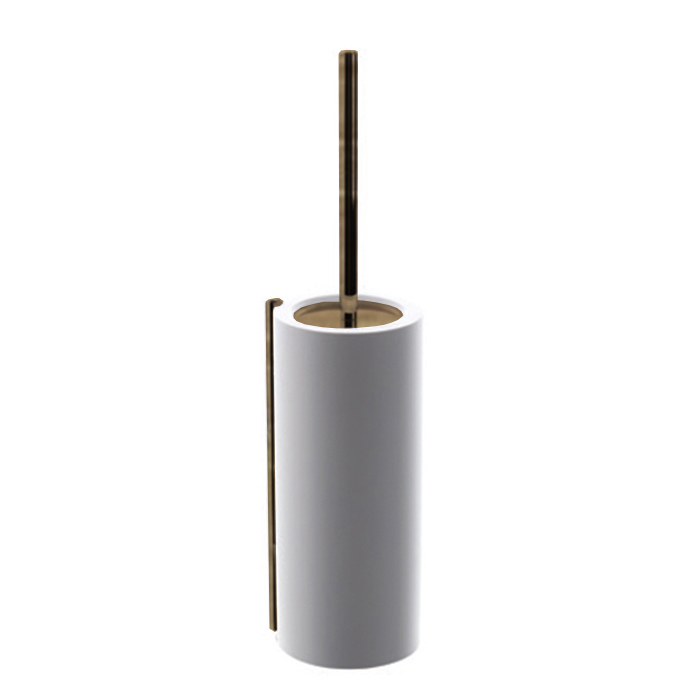 Bertocci Easy Туалетный ёршик, из композита, подвесной, цвет: белый матовый/Industrial Bronze