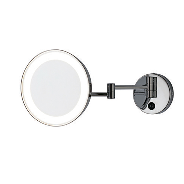 Bertocci Specchi Зеркало косметические, настенное зеркало с LED-подсветкой и выключателем, 3-х кратное увеличение, цвет: хром