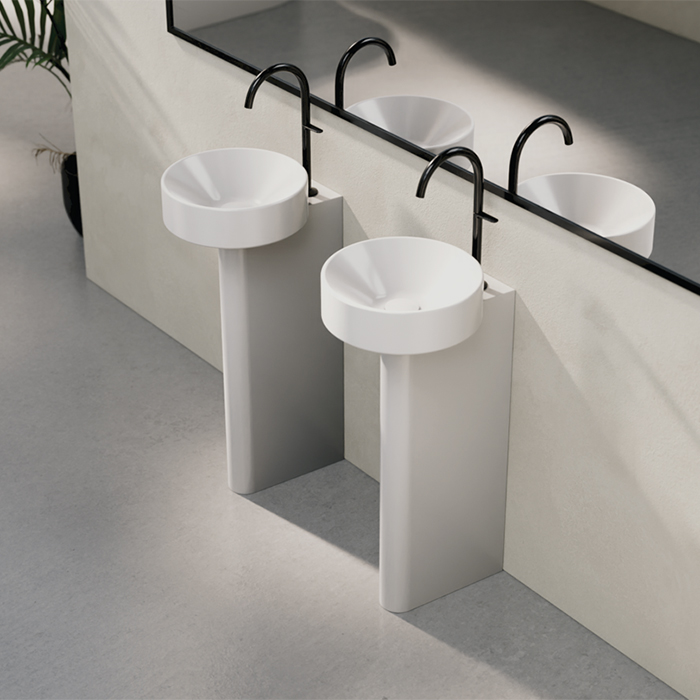 BETTE Suno Pedestal Раковина напольная, с 1 отв, цвет: белый