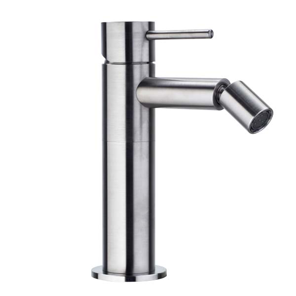 Bossini Inox Однорычажный Смеситель для биде на 1 отв, из нержавеющей стали без донного клапана, цвет: Сатинированная сталь