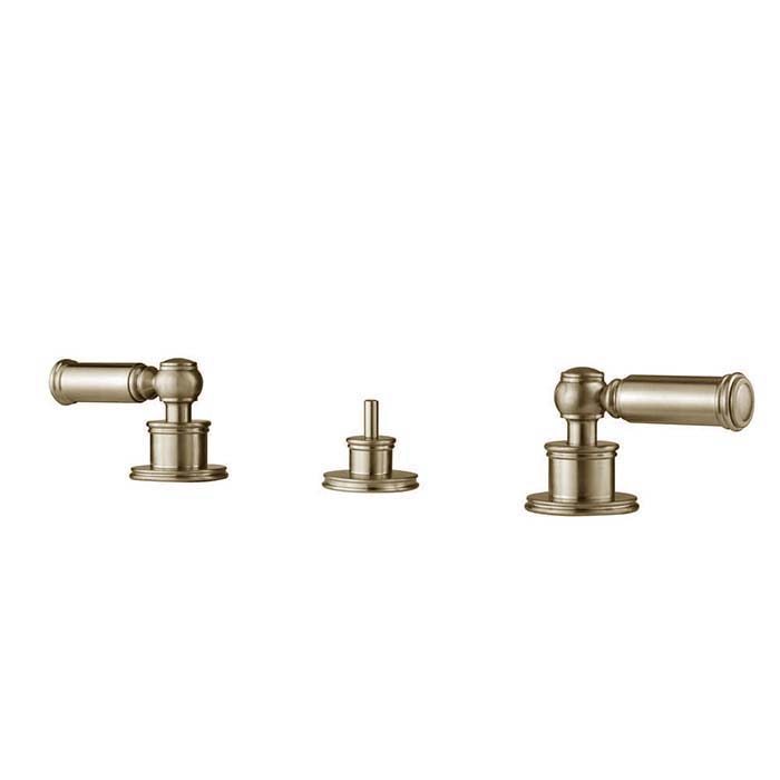 Bossini Liberty Смеситель для биде на 3 отверстия с поворотным изливом и заглушкой 1”1/4, цвет: никель матовый