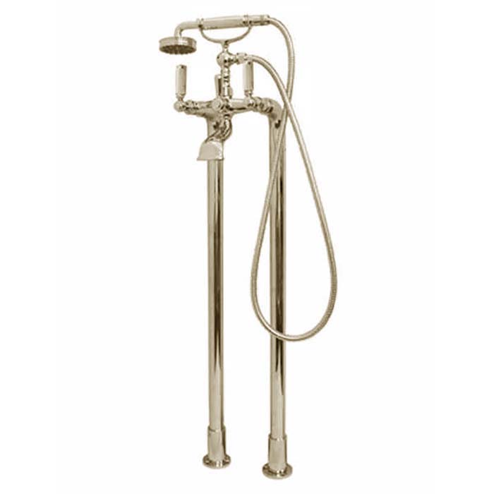 Bossini Liberty Смеситель для ванны, напольный, душ лейка Liberty шланг латунь, ½”FF, цвет: никель матовый