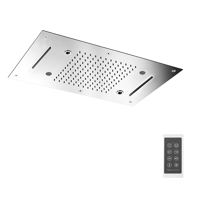 Carlo Frattini Wellness Верхний душ Harmonia, встраиваемый, 2 режима: дождь, 2 каскада; Bluetooth, хромотерапия LED, цвет: хром