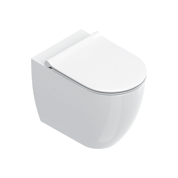 Catalano Sfera Унитаз напольный, безободковый, смыв Tornado, покрытие Cataglaze+, цвет: белый глянцевый