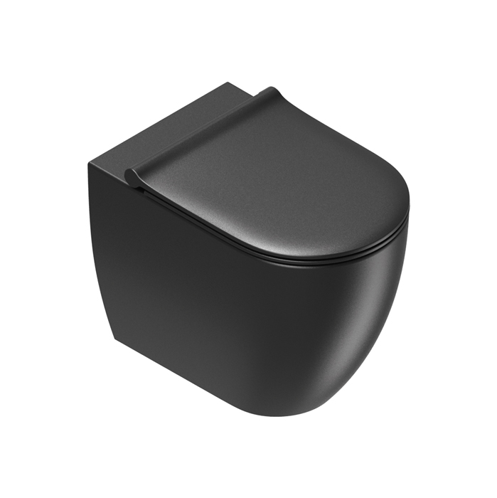 Catalano Sfera Унитаз напольный, безободковый, смыв Tornado, покрытие Twinglaze+, цвет: черный матовый