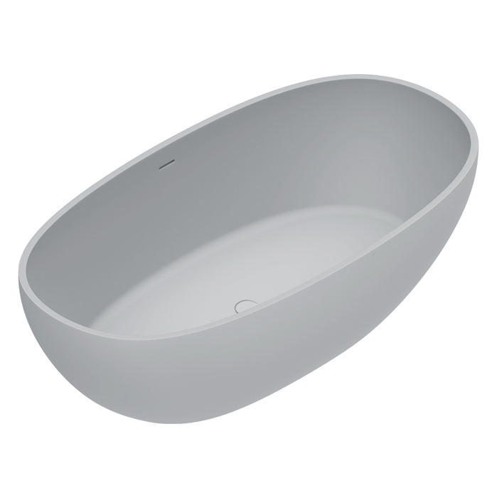 Catalano Solid Ванна отдельностоящая, с переливом, сифон в комплекте, цвет: Cemento Satinato
