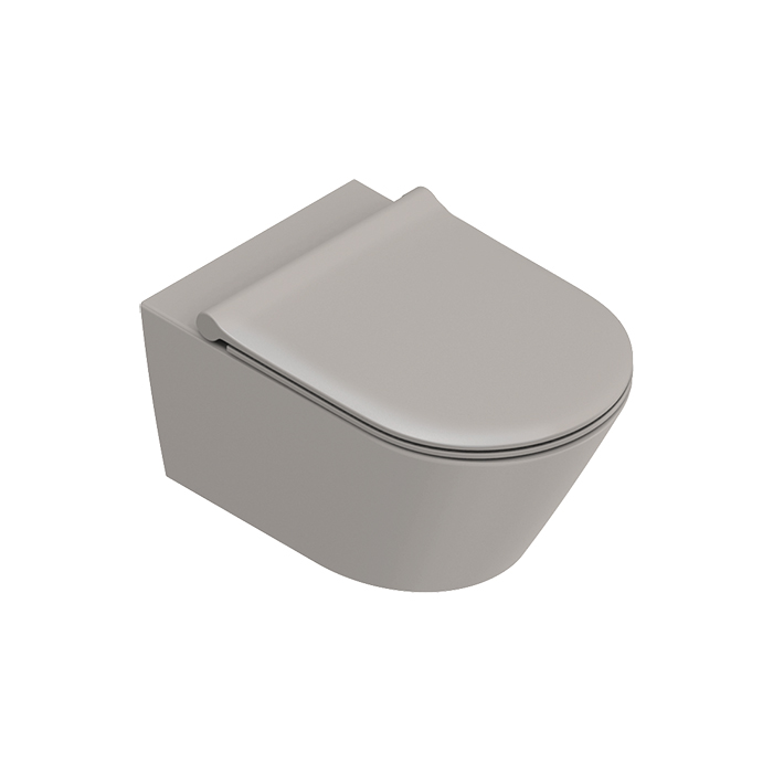 Catalano Zero Унитаз подвесной, безободковый, смыв Tornado, покрытие Twinglaze+, цвет: Tortora Satinato