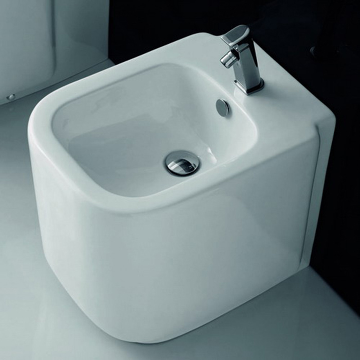 Ceramica Althea D-STYLE биде напольное, с 1отв. под смеситель, слив в стену, цвет: белый