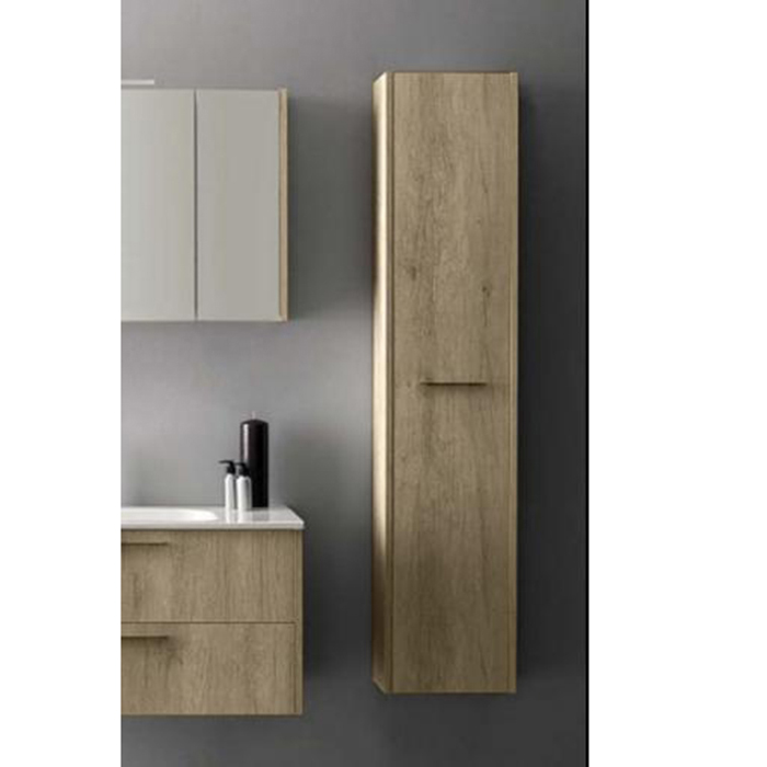 Cerasa Velvet Шкаф подвесной, с 1 дверкой, SX, 3 стекл полки, 1 дерев полка, с ручкой, цвет: Tavolato Biscotto