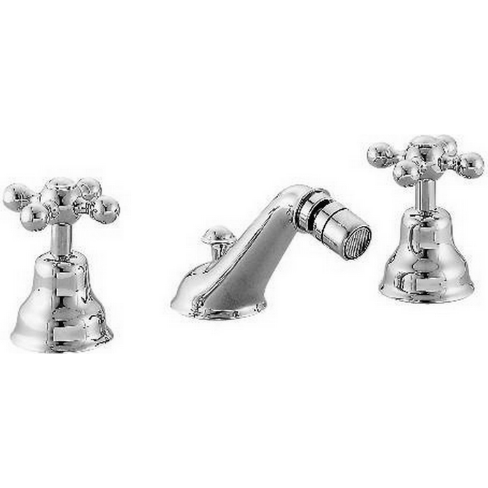 CISAL Arcana Ceramic Смеситель для биде на 3 отверстия с донным клапаном, цвет: хром
