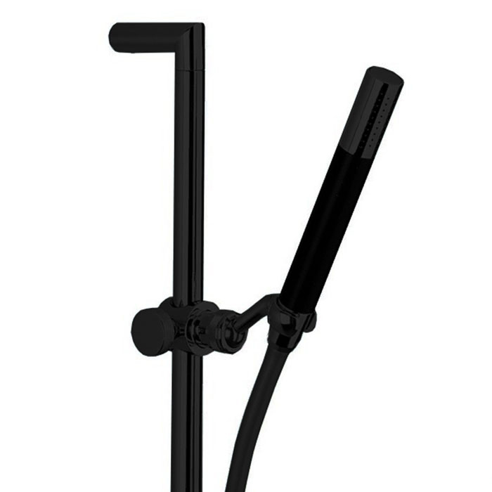 Cisal Shower Душевой гарнитур:ручная лейка,шланг,штанга, цвет: черный матовый