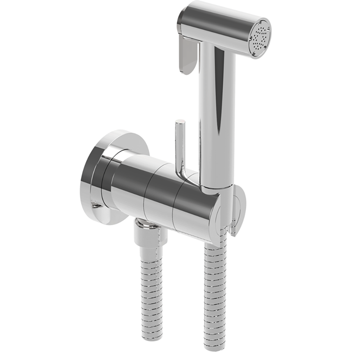CISAL Shower Гигиенический душ со шлангом,вывод с держателем и встроенный прогрессивный картридж, цвет: хром