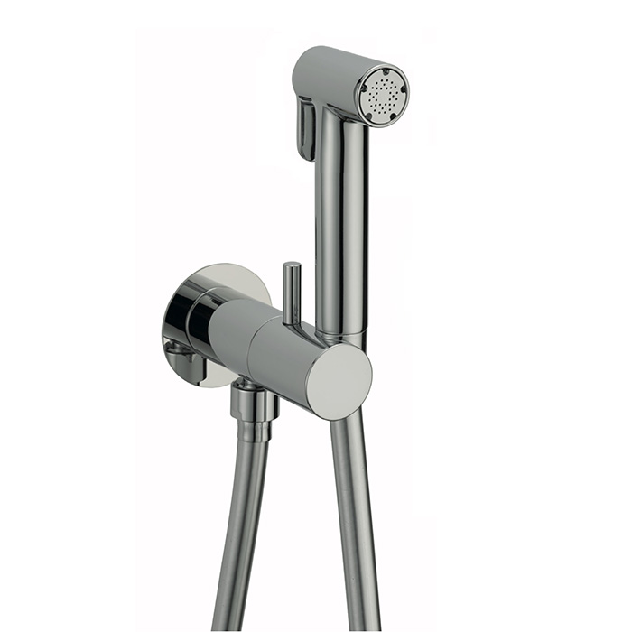 CISAL Shower Гигиенический душ со шлангом,вывод с держателем и встроенный смеситель с прогрессивным картриджем, цвет: хром