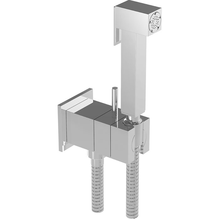 CISAL Shower Гигиенический душ со шлангом,вывод с держателем и встроенный прогрессивный картридж, цвет: хром