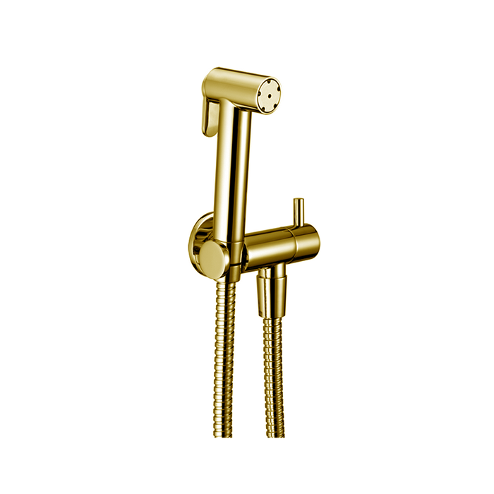 Cisal Shower Гигиенический комплект со шлангом,вывод с держателем, цвет: золото
