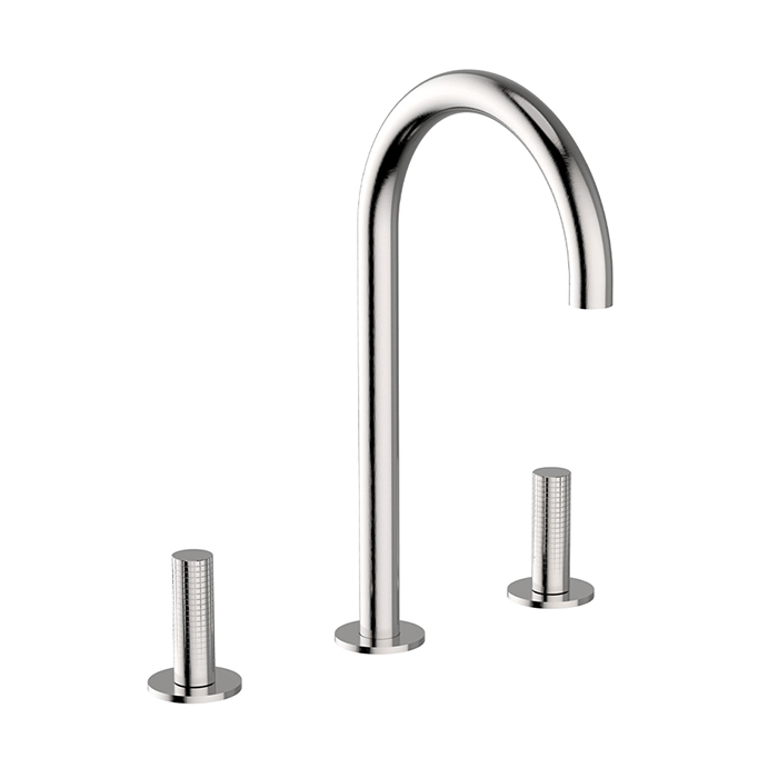 Cisal X32 Смеситель для раковины, 3 отв, цвет: Brushed Stainless Steel