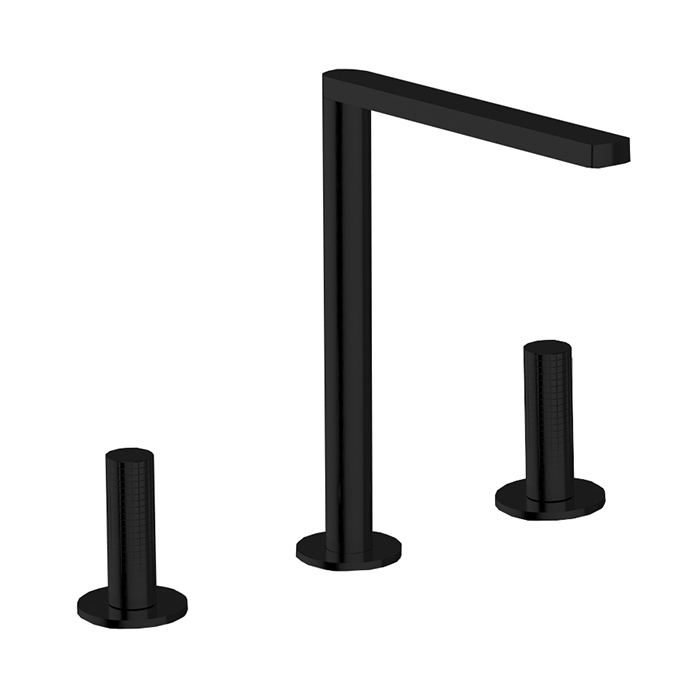 Cisal X32 Смеситель для раковины, на 3 отв, цвет: матовый черный титан PVD