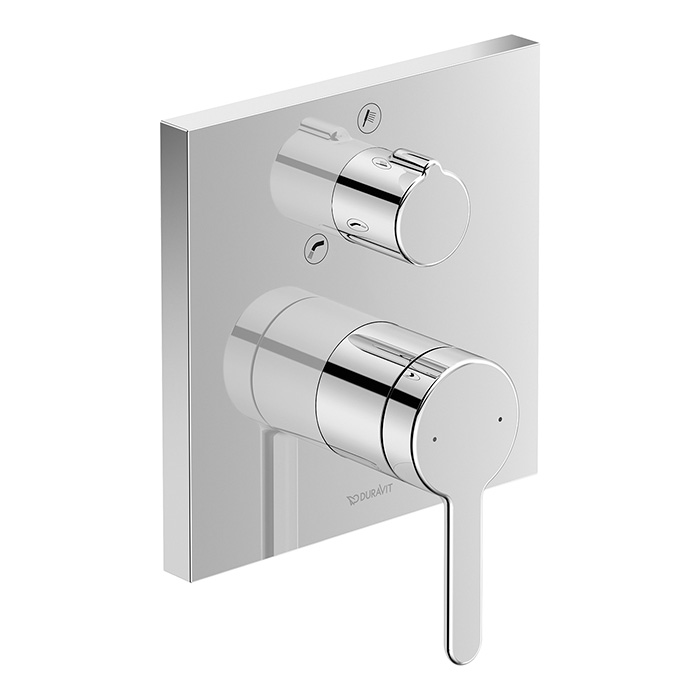 Duravit C.1 Смеситель для ванны, встраиваемый, с переключателем и обратным клапаном, цвет: хром