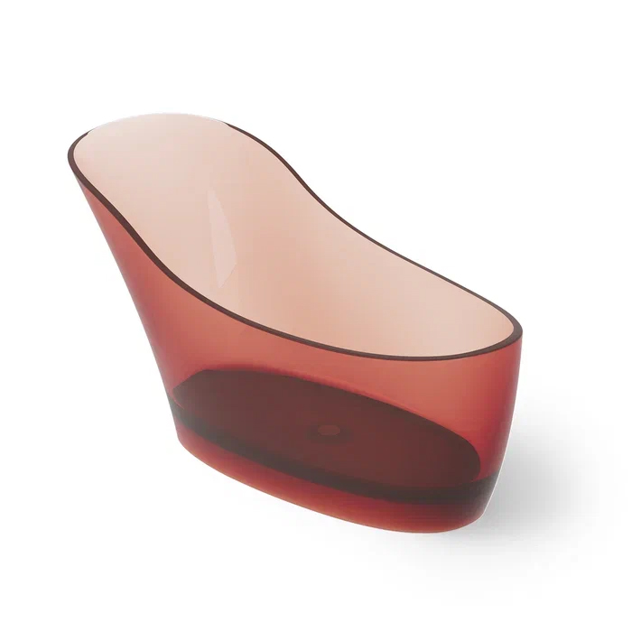 Dea Design Elegant Ванна, отдельностоящая, Glasstech, прозрачная смола, цвет: pomegranate