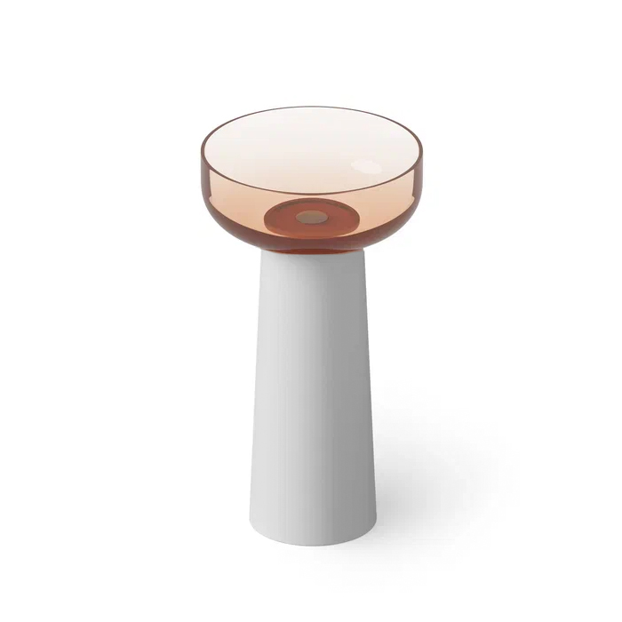 Dea Design Light Раковина, напольная, без отв, Glasstech, прозрачная смола, цвет: чаша brown copper/пьедестал белый