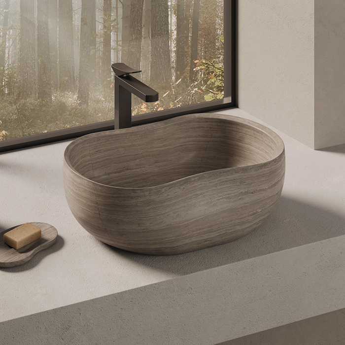 Dea Design Marble Forli Раковина, накладная, без отв, мрамор, цвет: Stone Silk