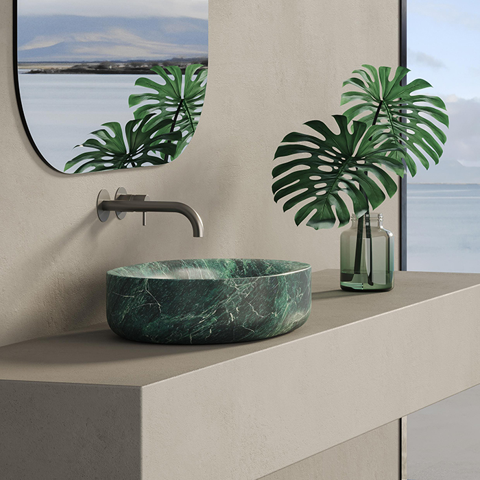 Dea Design Marble Monza Раковина, накладная, без отв, мрамор, цвет: Stone Green