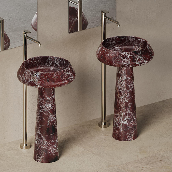 Dea Design Marble Napoli Раковина, напольная, без отв, мрамор, цвет: Rosso Levanto