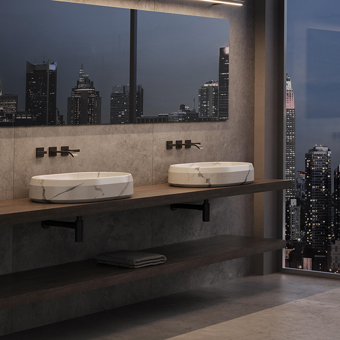 Dea Design Marble Salerno Раковина, накладная, без отв, мрамор, цвет: Statuario White