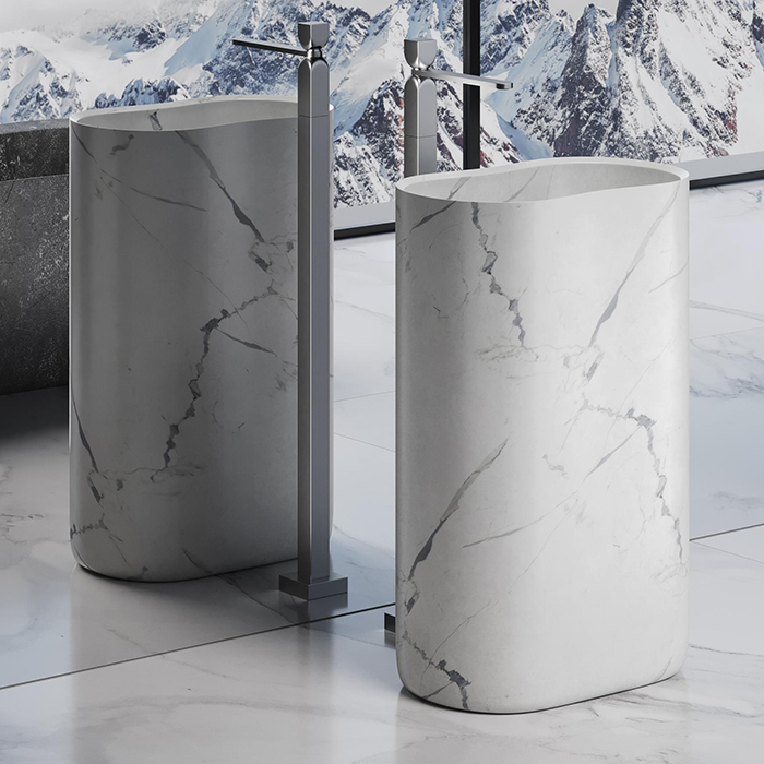 Dea Design Marble Torino Раковина, напольная, без отв, мрамор, цвет: Statuario White