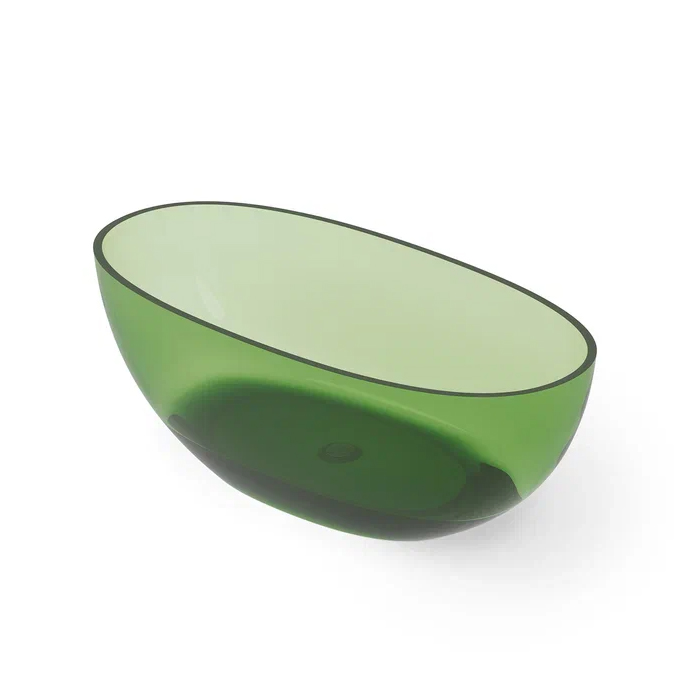 Dea Design Nature Ванна, отдельностоящая, Glasstech, прозрачная смола, цвет: Emerald R3