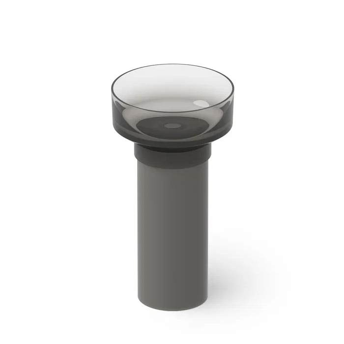 Dea Design Pedestal Basin Раковина, напольная, без отв, Glasstech, прозрачная смола, цвет: Smoky Black R4