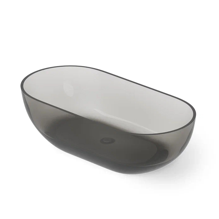 Dea Design Shadow Ванна, отдельностоящая, Glasstech, прозрачная смола, цвет: Smoky Black R4