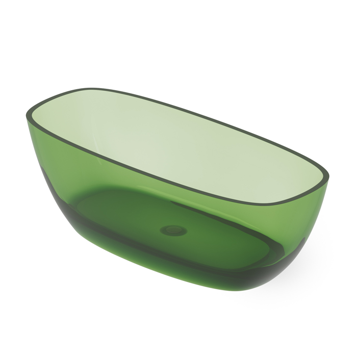 Dea Design Soul Ванна, отдельностоящая, Glasstech, прозрачная смола, цвет: Emerald R3