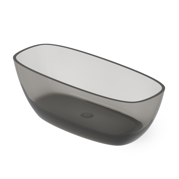 Dea Design Soul Ванна, отдельностоящая, Glasstech, прозрачная смола, цвет: Smoky Black R4