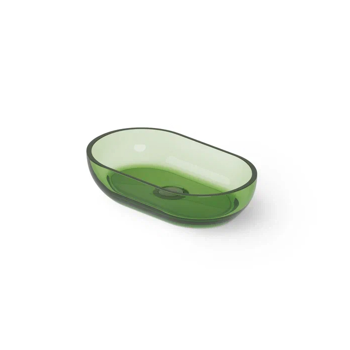 Dea Design Washbasins Раковина, накладная, без отв, Glasstech, прозрачная смола, цвет: Emerald R3