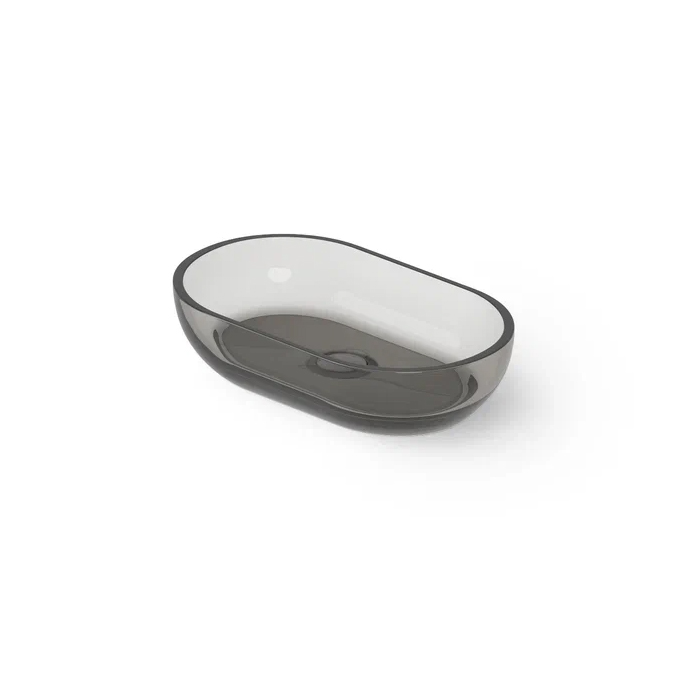 Dea Design Washbasins Раковина, накладная, без отв, Glasstech, прозрачная смола, цвет: Smoky Black R4