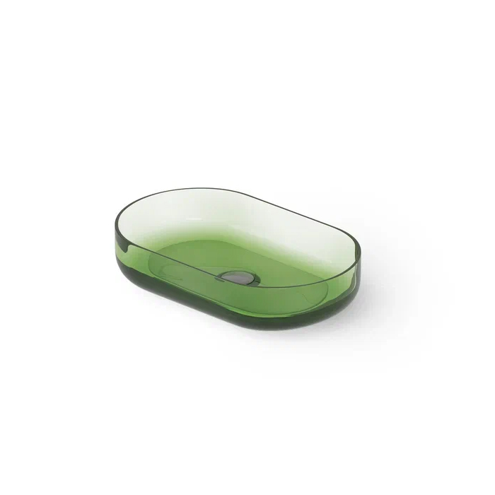 Dea Design Washbasins Раковина, накладная, без отв, Glasstech, прозрачная смола, цвет: Emerald R3