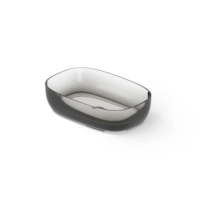 Dea Design Washbasins Раковина, накладная, без отв, Glasstech, прозрачная смола, цвет: Smoky Black R4