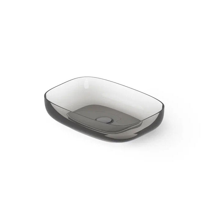 Dea Design Washbasins Раковина, накладная, без отв, Glasstech, прозрачная смола, цвет: Smoky Black R4