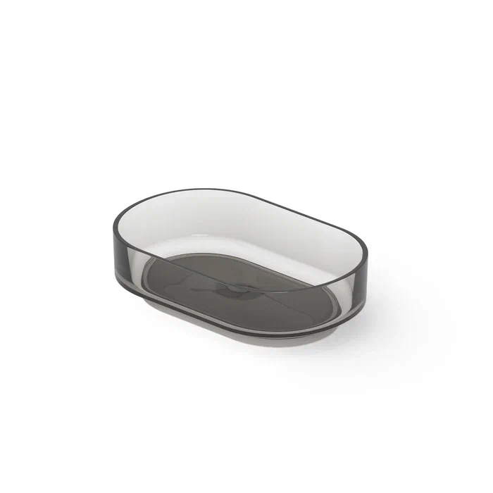 Dea Design Washbasins Раковина, накладная, без отв, Glasstech, прозрачная смола, цвет: Smoky Black R4