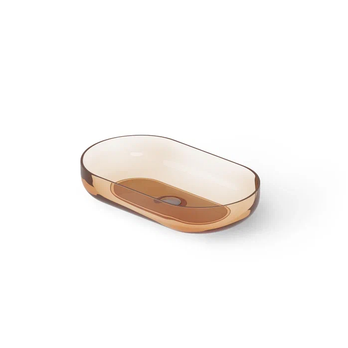 Dea Design Washbasins Раковина, накладная, без отв, Glasstech, прозрачная смола, цвет: Sunset R1