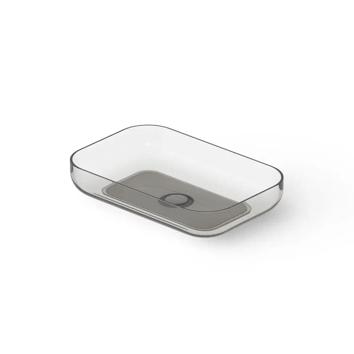 Dea Design Washbasins Раковина, накладная, без отв, Glasstech, прозрачная смола, цвет: Smoky Black R4