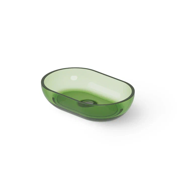 Dea Design Washbasins Раковина, накладная, без отв, Glasstech, прозрачная смола, цвет: Emerald R3