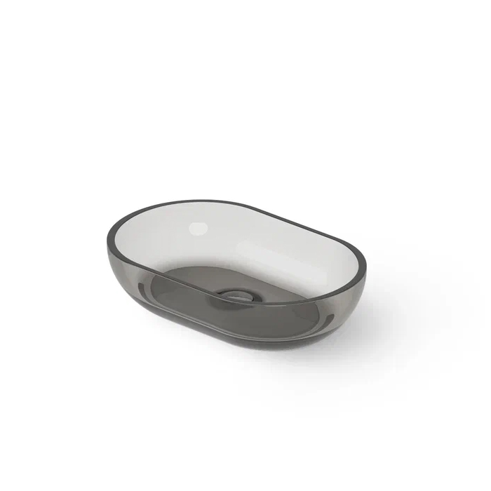 Dea Design Washbasins Раковина, накладная, без отв, Glasstech, прозрачная смола, цвет: Smoky Black R4