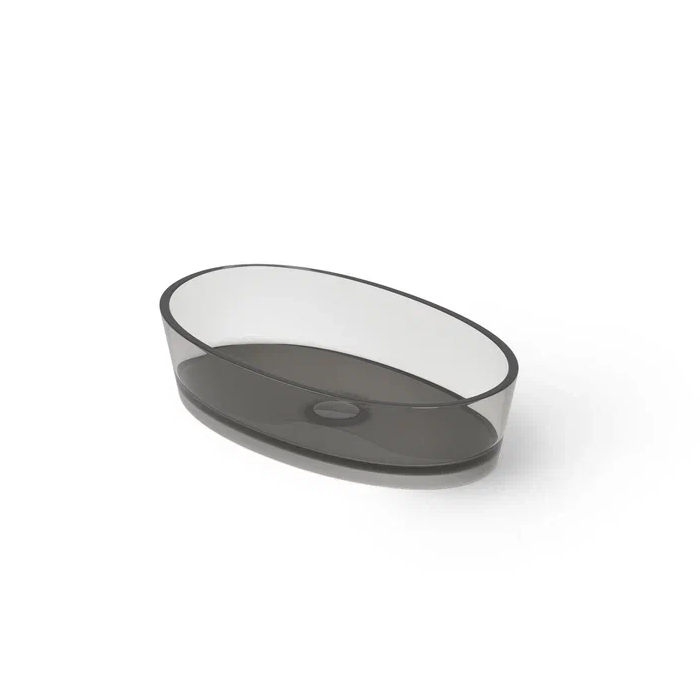 Dea Design Washbasins Раковина, накладная, без отв, Glasstech, прозрачная смола, цвет: Smoky Black R4
