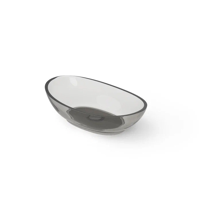 Dea Design Washbasins Раковина, накладная, без отв, Glasstech, прозрачная смола, цвет: Smoky Black R4