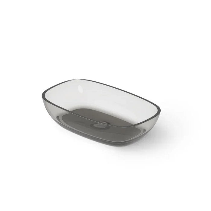 Dea Design Washbasins Раковина, накладная, без отв, Glasstech, прозрачная смола, цвет: Smoky Black R4